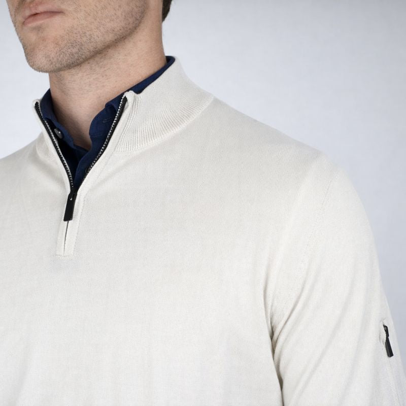 The Senn pullover halfzip lichtgrijs