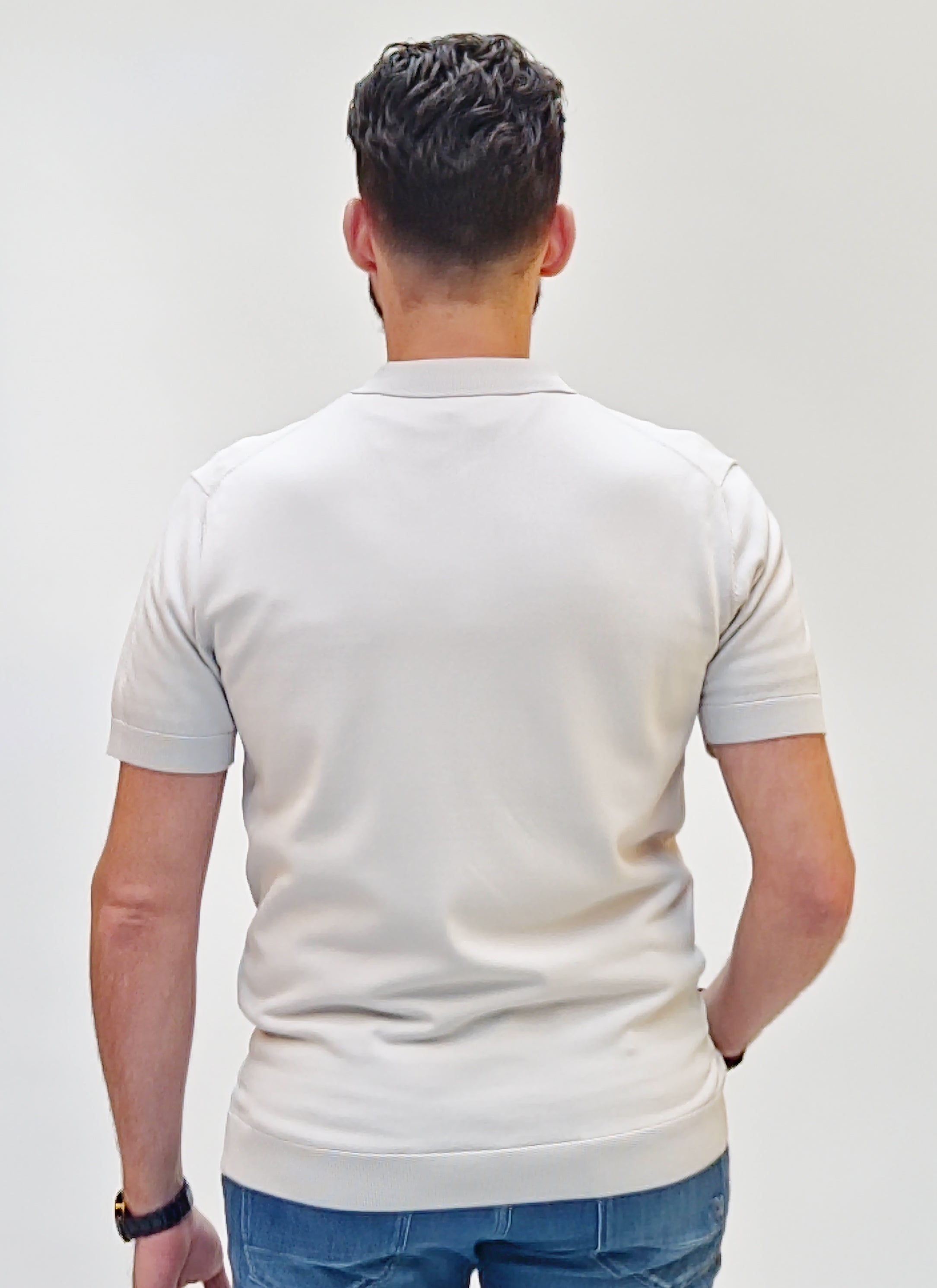 The Hen Knitted polo lightgrijs