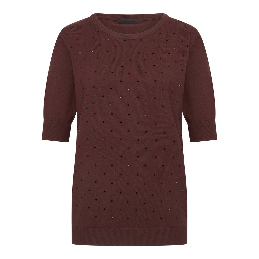 Feline sparkle fine knit Burgundy