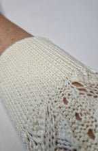 Suze fancy ajour 1/2 sleeve sweater off White