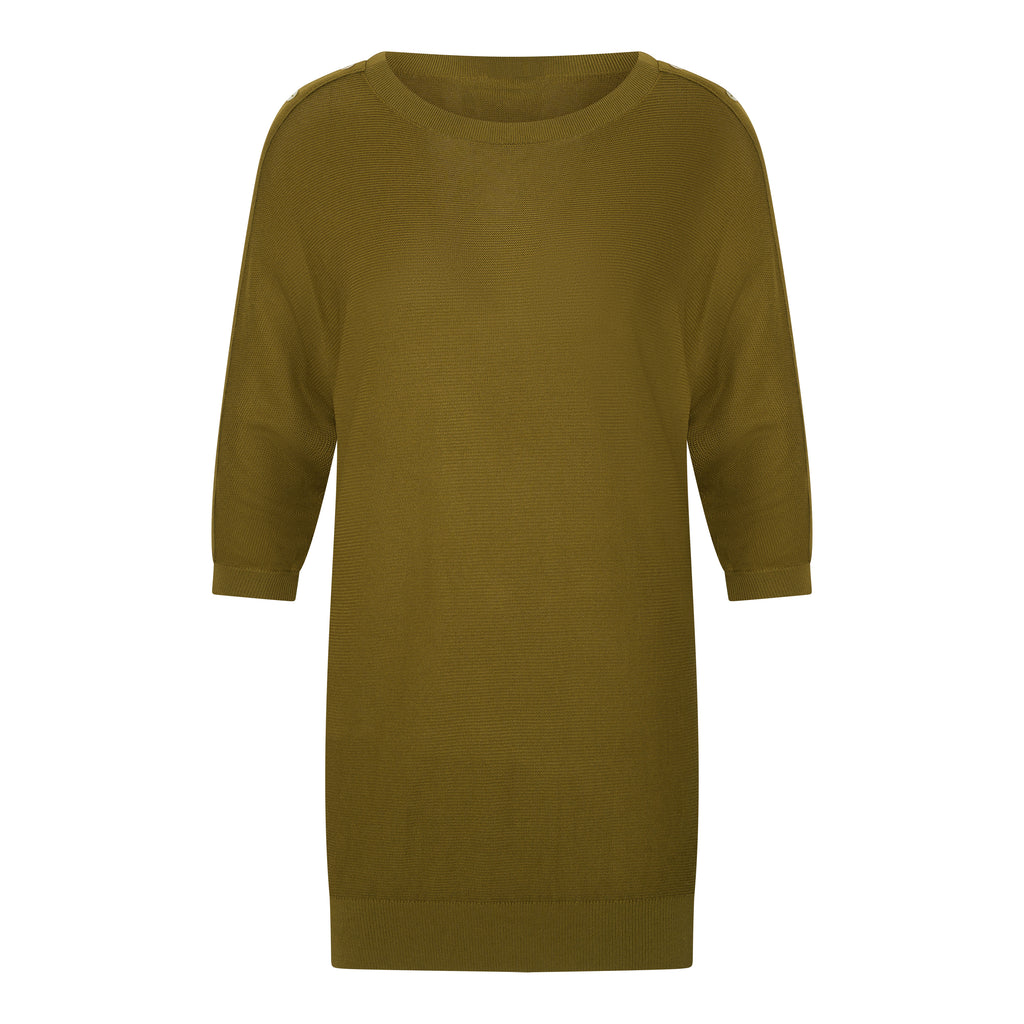 Ella Button sleeve knitted sweater