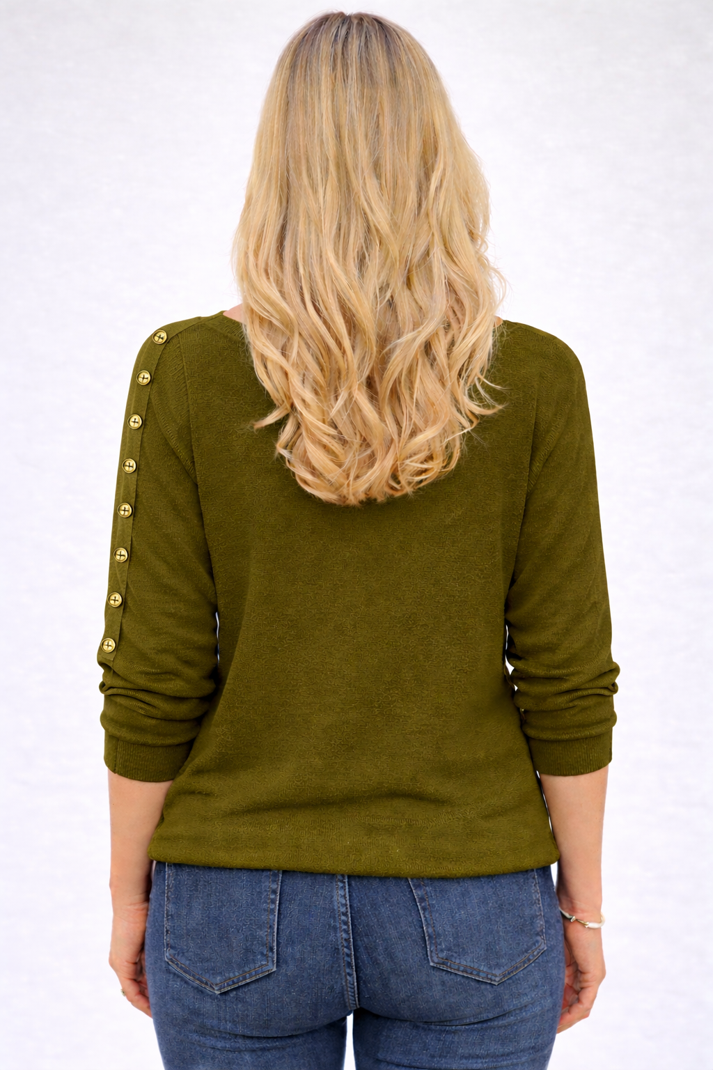 Ella Button sleeve knitted sweater