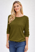 Ella Button sleeve knitted sweater