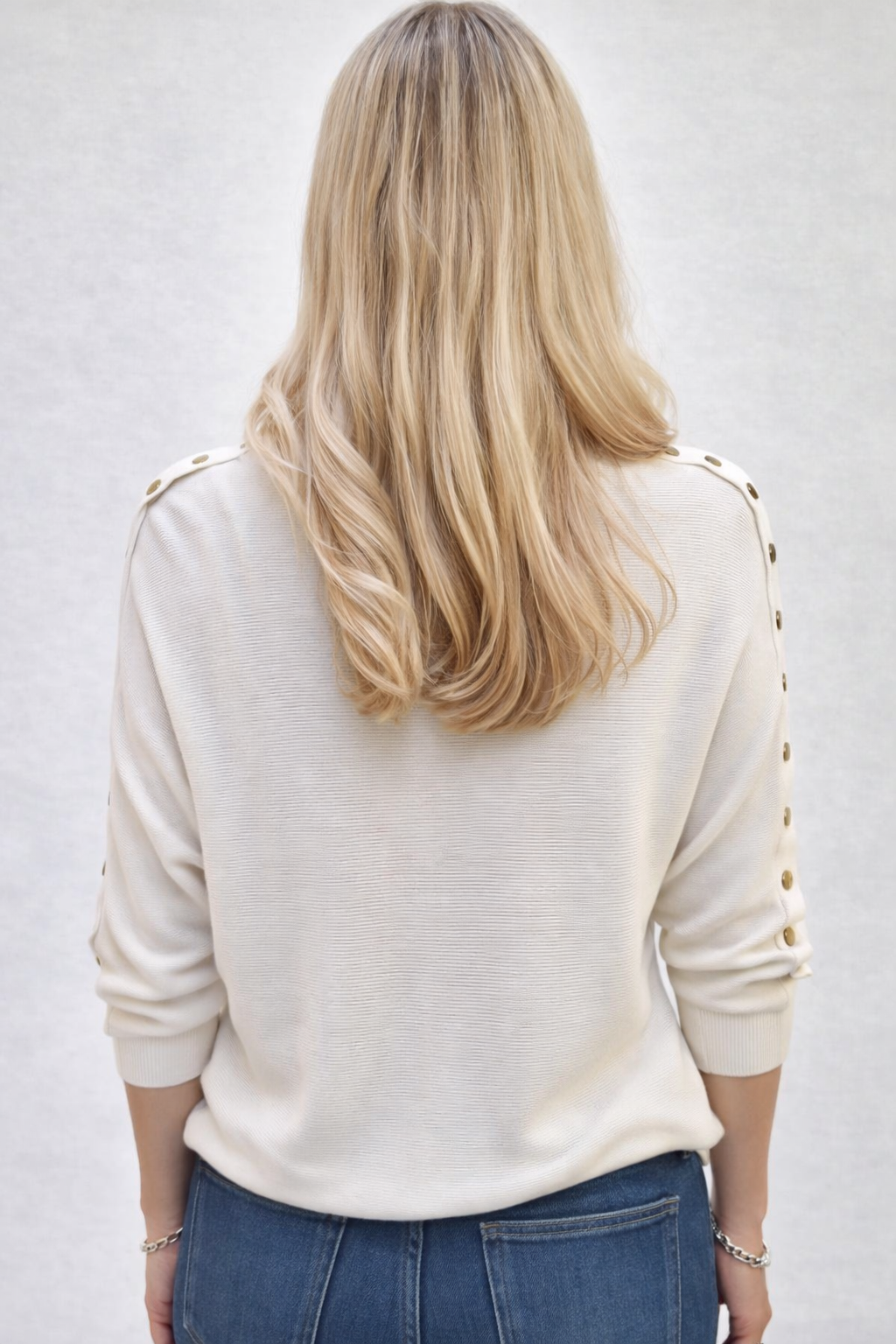 Ella Button sleeve knitted sweater