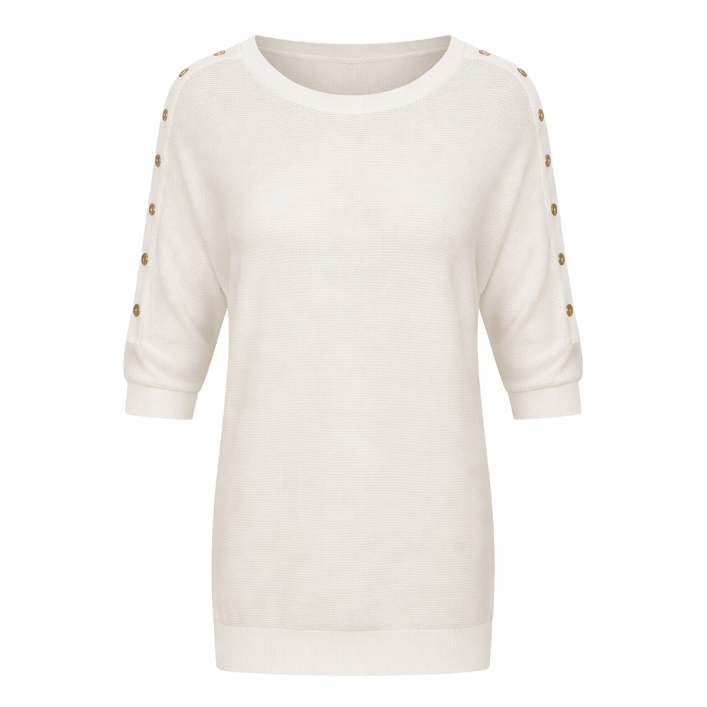 Ella Button sleeve knitted sweater