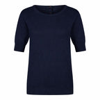 Graz fancy button back 1/2 sleeve sweater Dark Navy