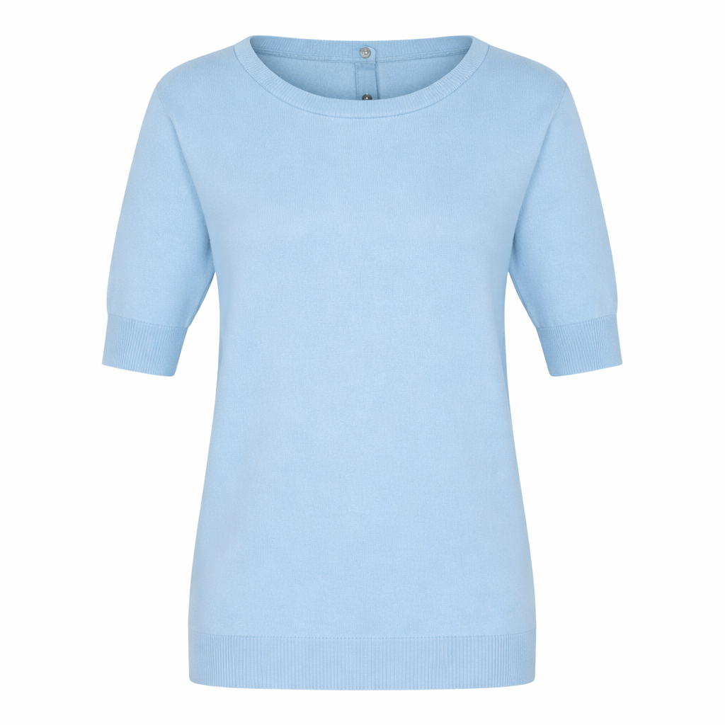 Graz fancy button back 1/2 sleeve sweater Vista