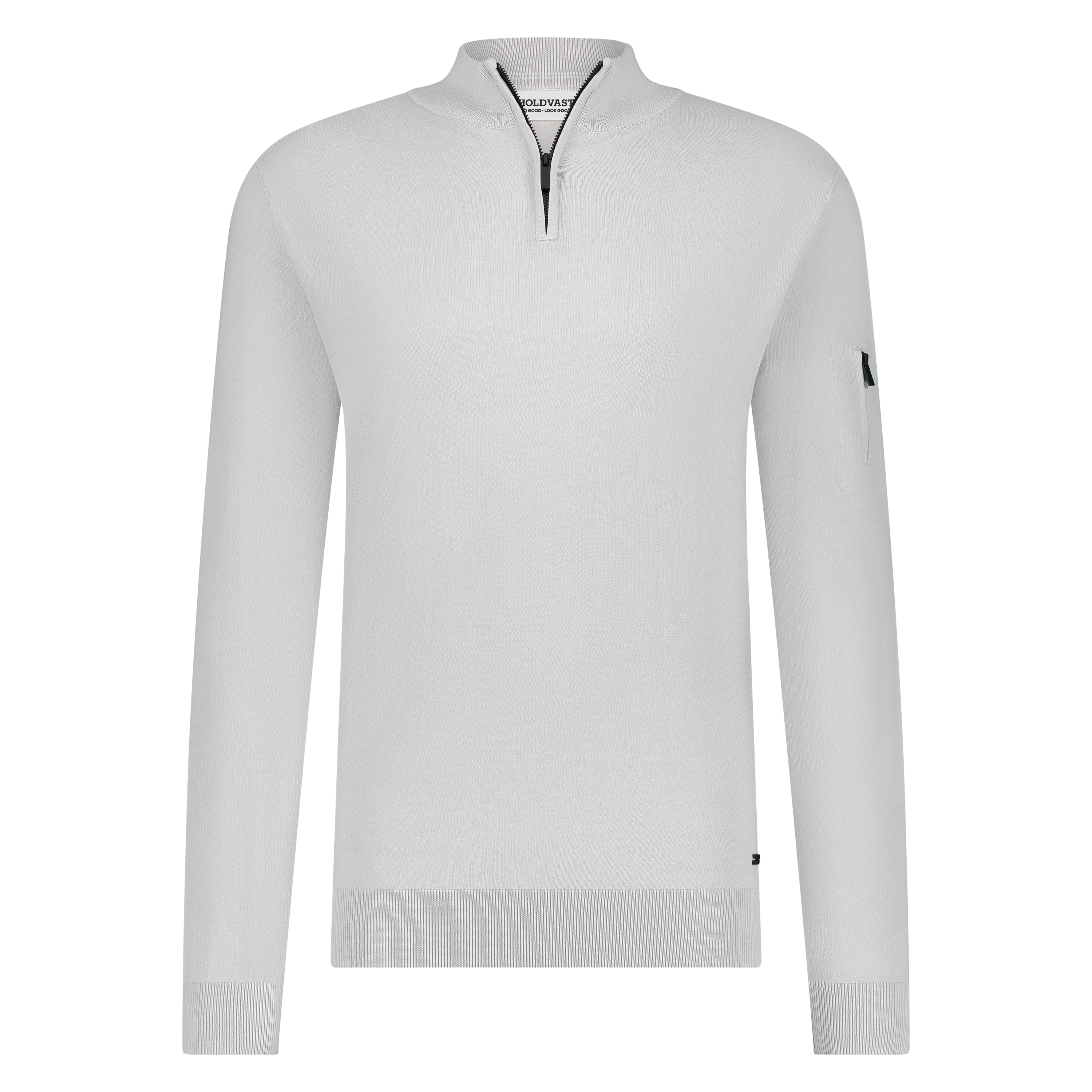 The Senn pullover halfzip lichtgrijs