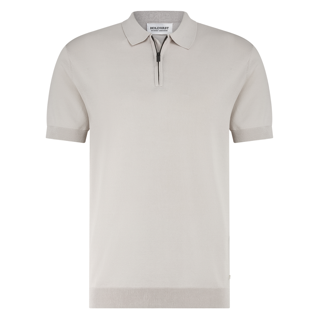 The Hen Knitted polo lightgrijs