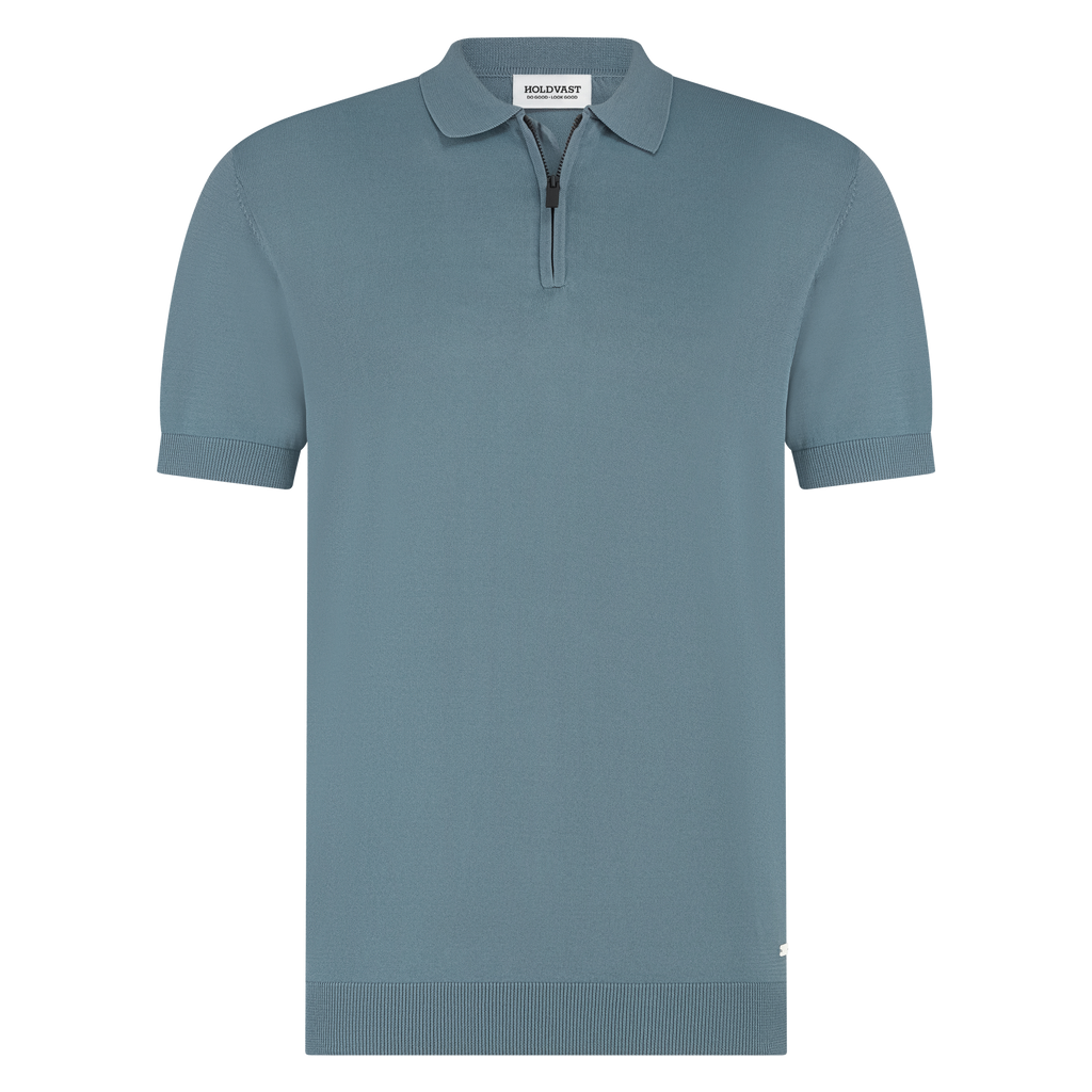 The Hen Knitted polo blauw