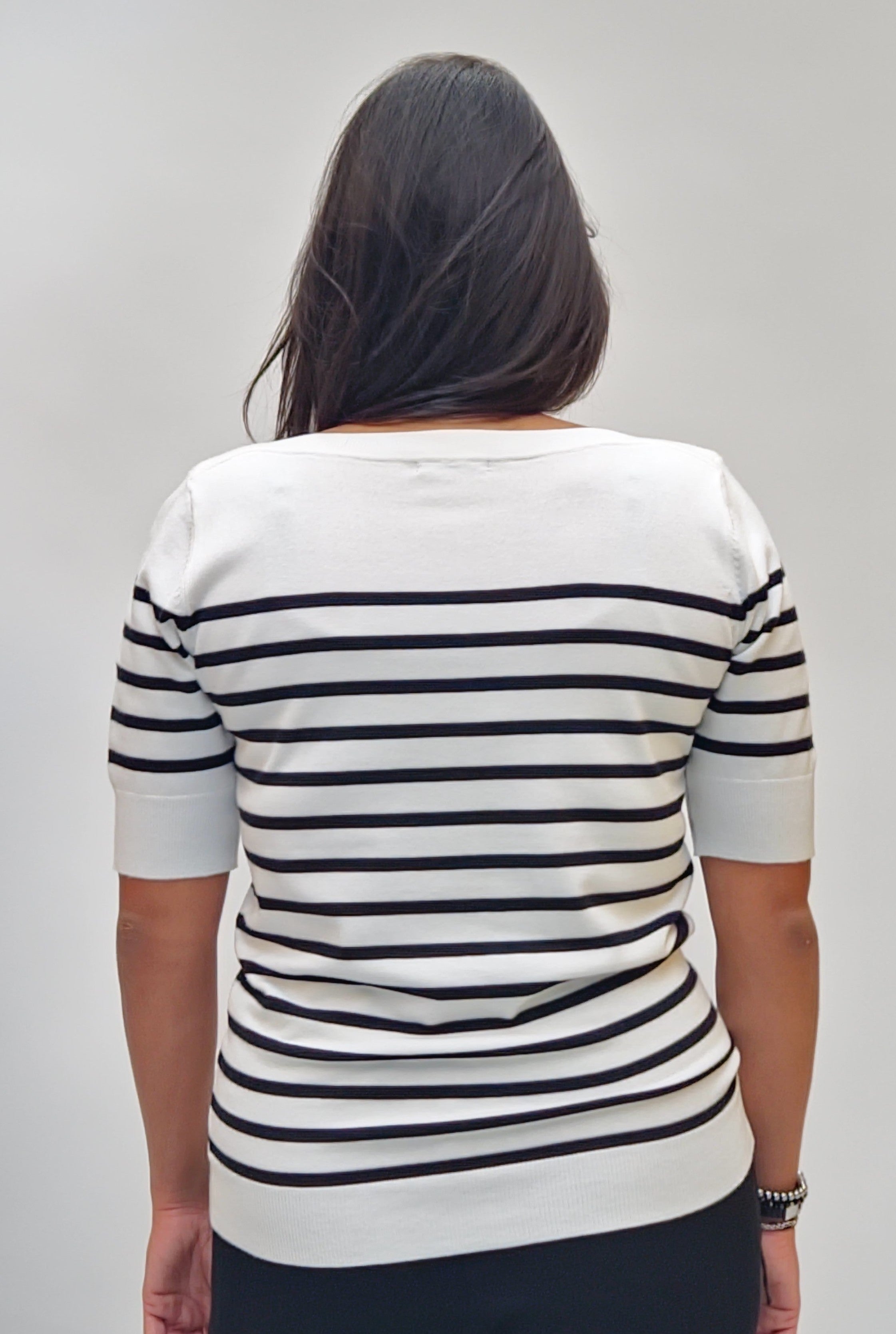 Amalia Bretons stripe 1/2 sleeve  trui