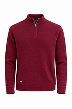 Drake Halfzip heren trui in bordeauxrood
