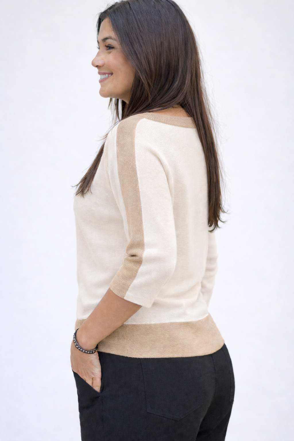 Mare multicolorknitted sweater 3/4 sleeve Off White Dune line