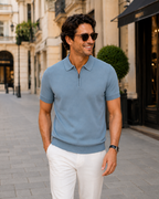 The Hen Knitted polo blauw