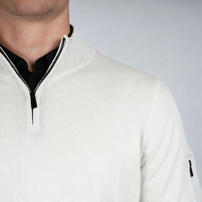 The Senn pullover halfzip lichtgrijs