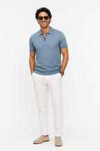 The Hen Knitted polo blauw