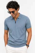 The Hen Knitted polo blauw