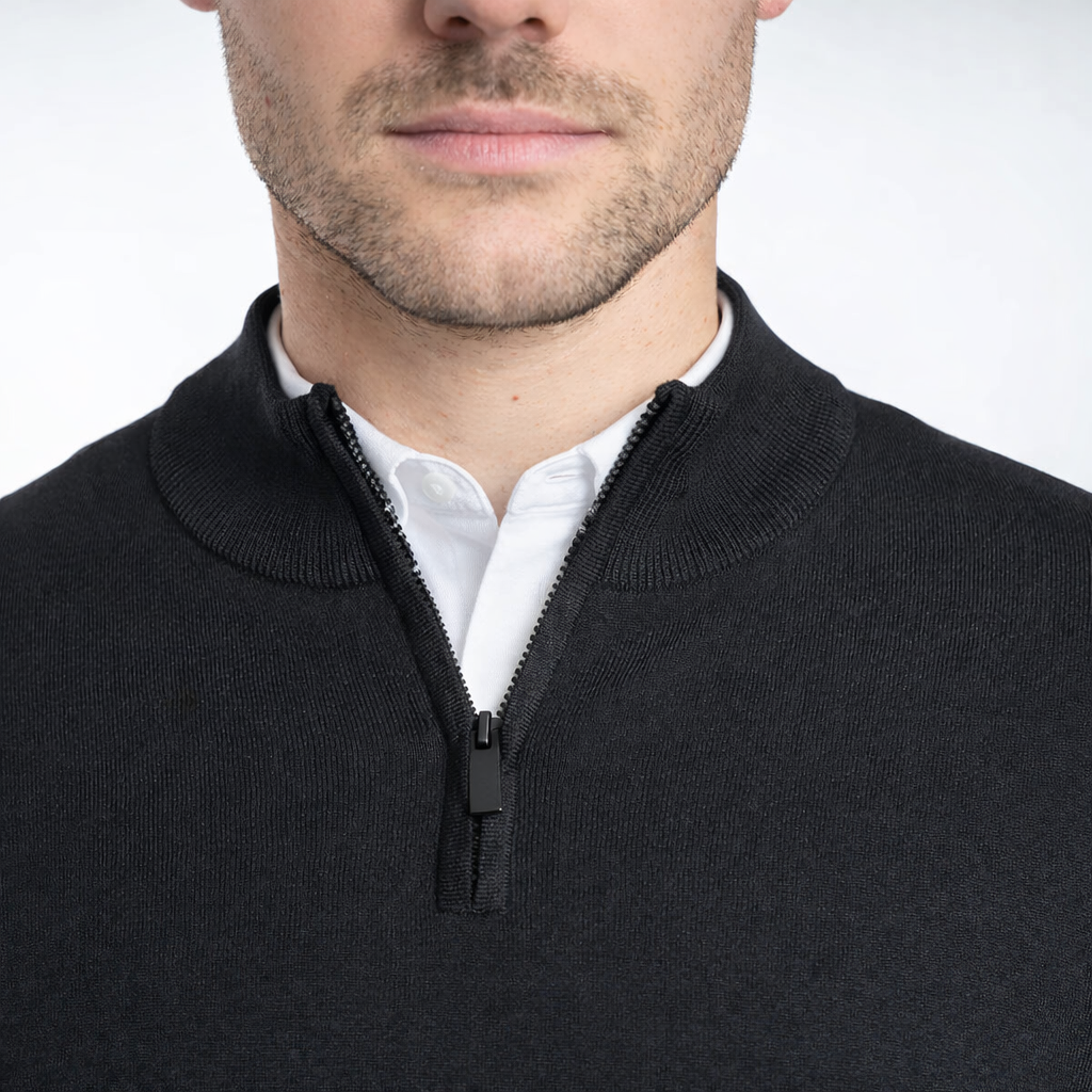 The Senn pullover halfzip zwart