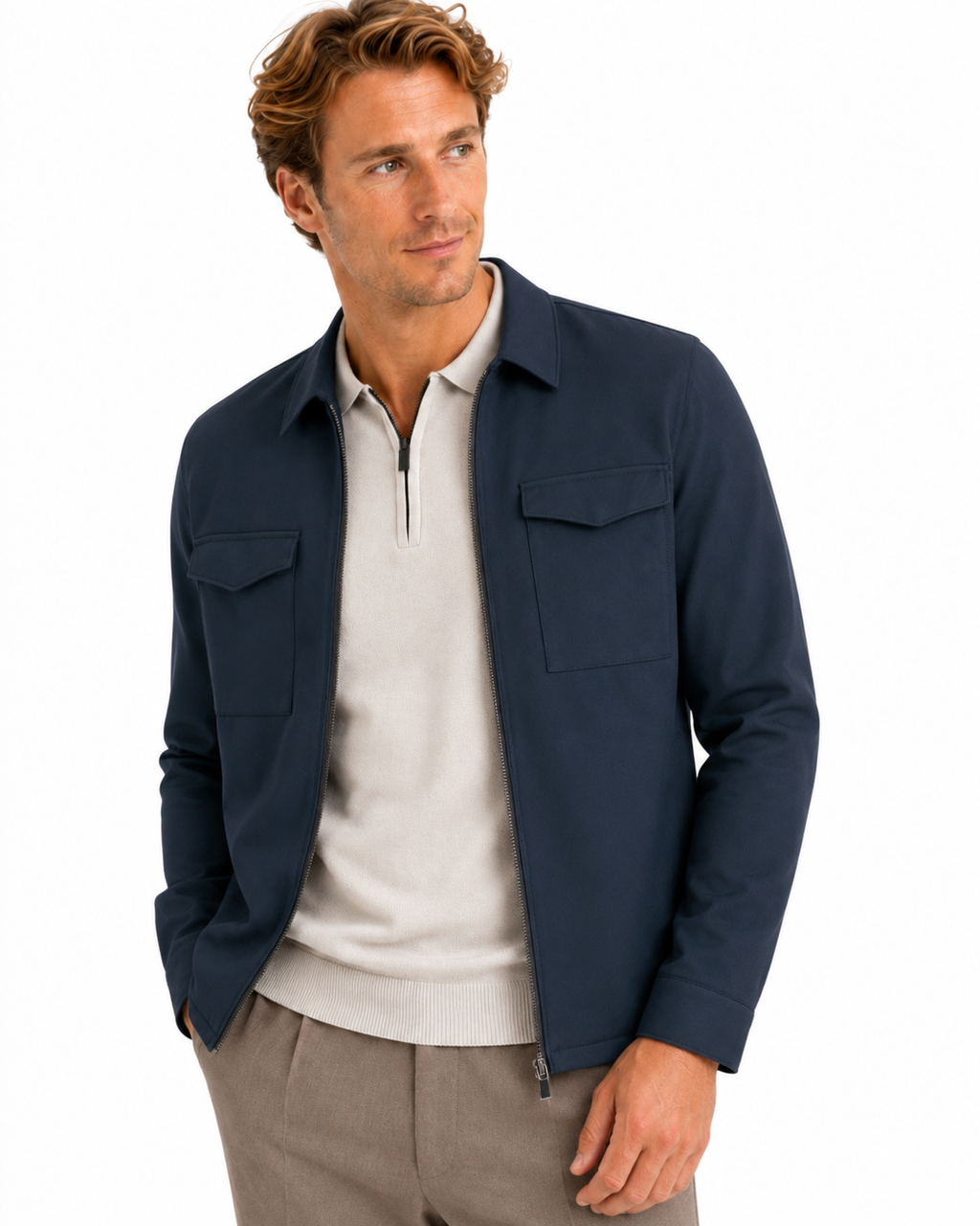 The Ferdy overshirt jacket donkerblauw