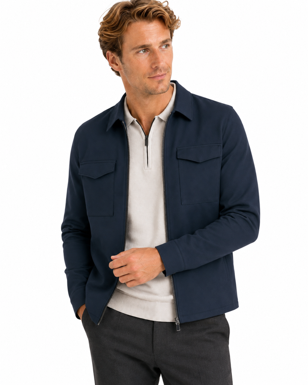 The Ferdy overshirt jacket donkerblauw