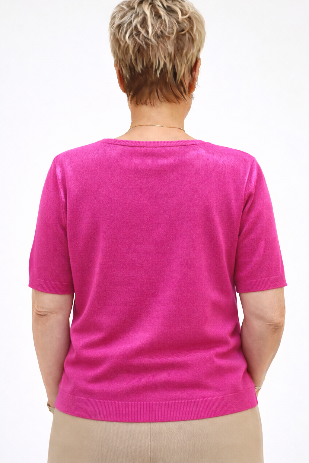 Lies v-neck fine knitted 1/2 sleeve