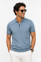 The Hen Knitted polo blauw